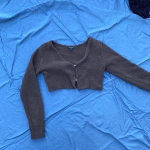 cropped brown sweater